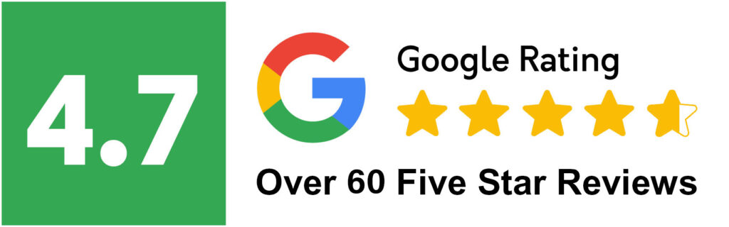 Logo Google avec note 4.7 et plus de 60 avis 5 étoiles pour COMPASS Travel & Events